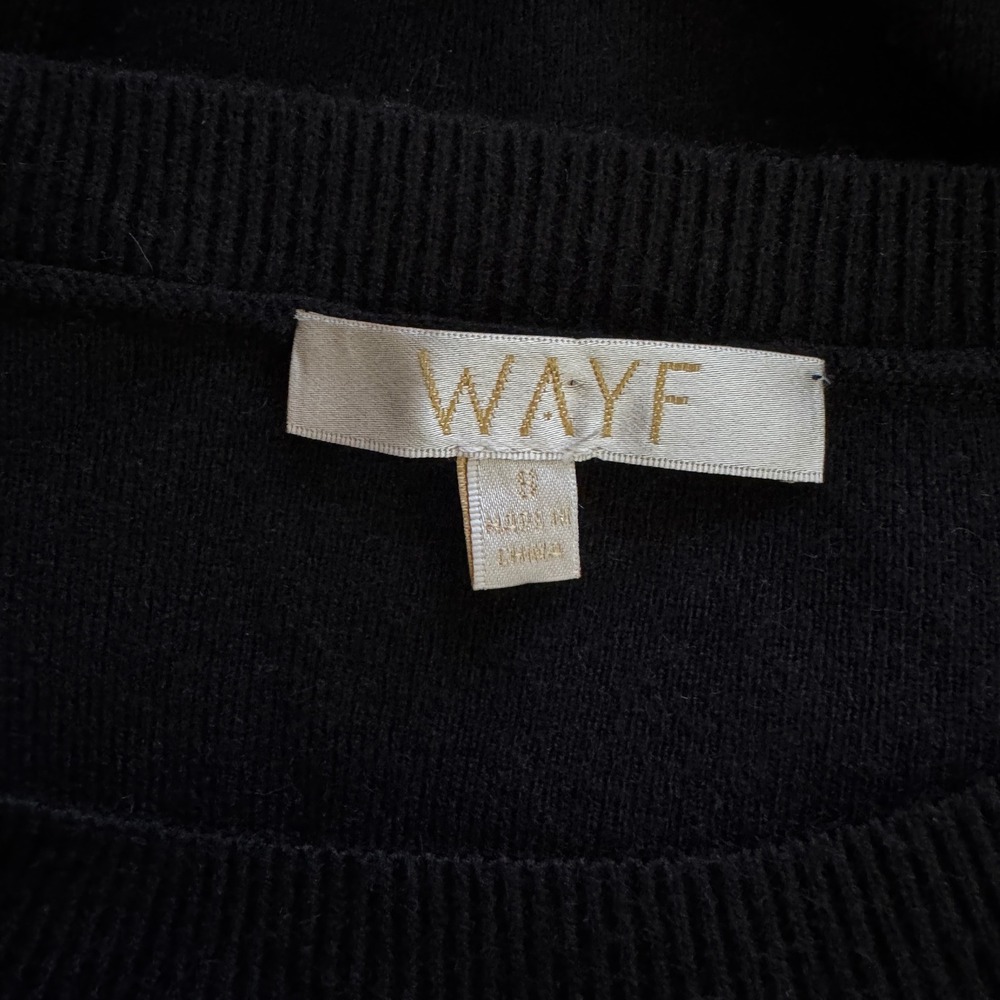 WAYF Puff Long Sleeve Knit Crewneck Sweater Small Black Regency Goth Feminine - Picture 4 of 9